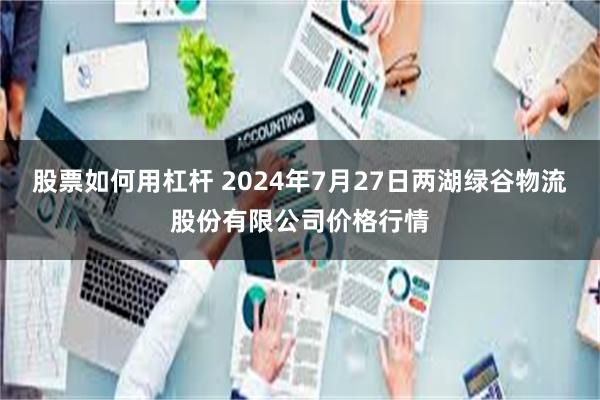 股票如何用杠杆 2024年7月27日两湖绿谷物流股份有限公司价格行情